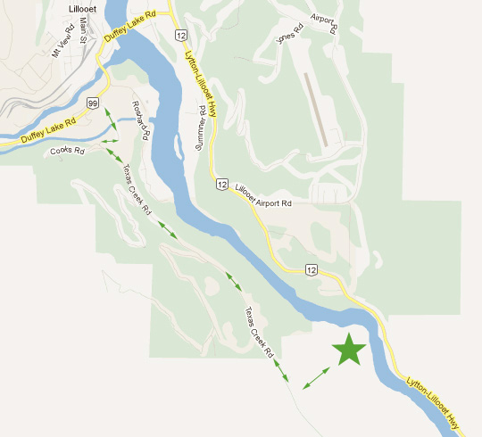 Map to Lillooet Sheep Pasture Golf Course